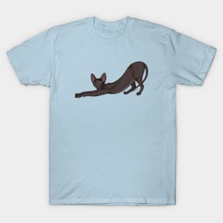 Black Sphynx Cat With Blue Eyes, Hairless Cat T-Shirt